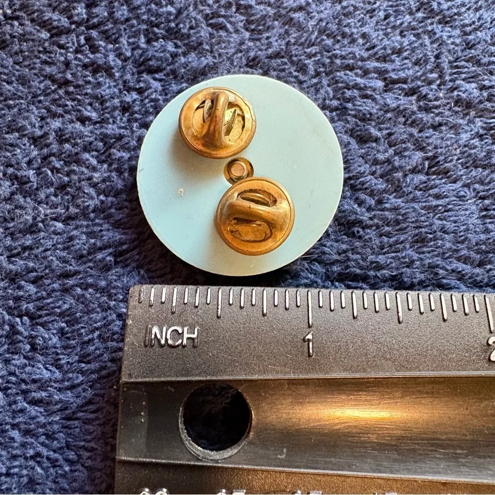 Vintage U.S. Army Brass Lapel Pin Makers Mark Denmark Military Eq Astoria NY D22